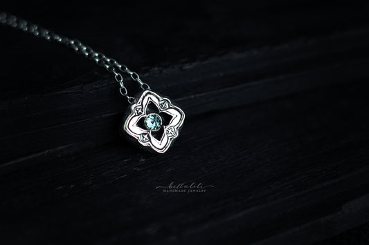 Mini Elixirleaf, Shadowbox No8, Moissanite & Sterling Pendant