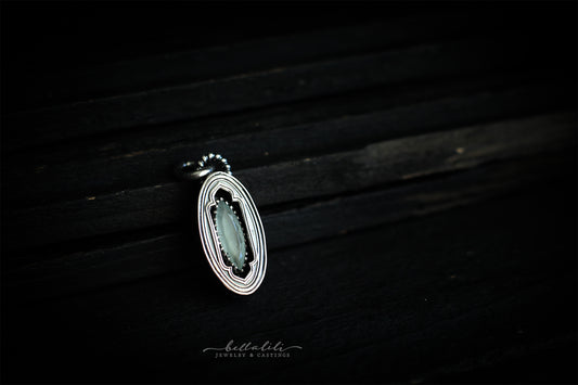 Avélys, Mini Shadowbox No10 aquamarine sterling silver pendant