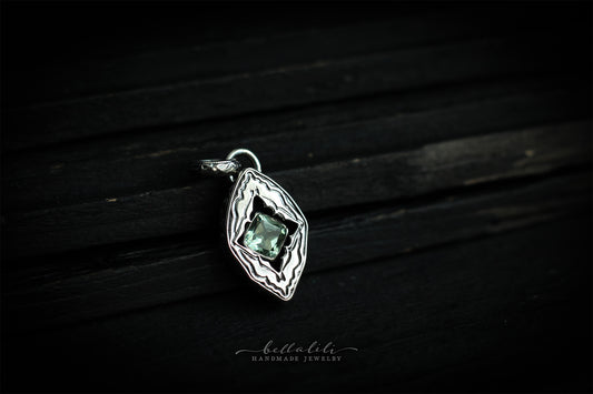 Avélys, Bat Shadowbox No3, praisolite sterling silver pendant