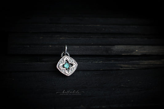 Avélys, Mini Shadowbox No2 grandidierite sterling silver pendant