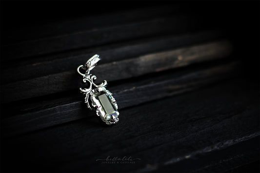 Aurovelle, Aquamarine Solitaire Pendant, Sterling