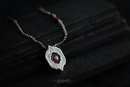 Rowenstar, Mini Shadowbox No5 star ruby sterling silver 20" Necklace