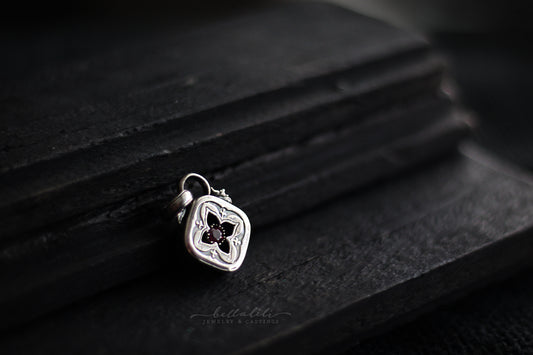 Wynter, Mini Shadowbox No2 Moissanite sterling silver pendant