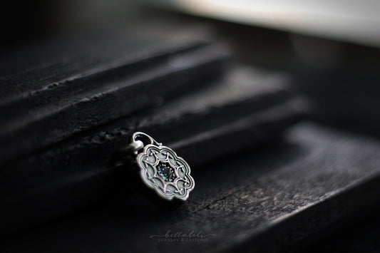 Wynter, Mini Shadowbox No1 Moissanite sterling silver pendant