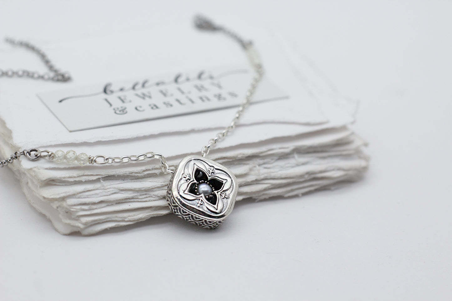 Ivoríe, Shadowbox No10 freshwater pearl sterling silver necklace