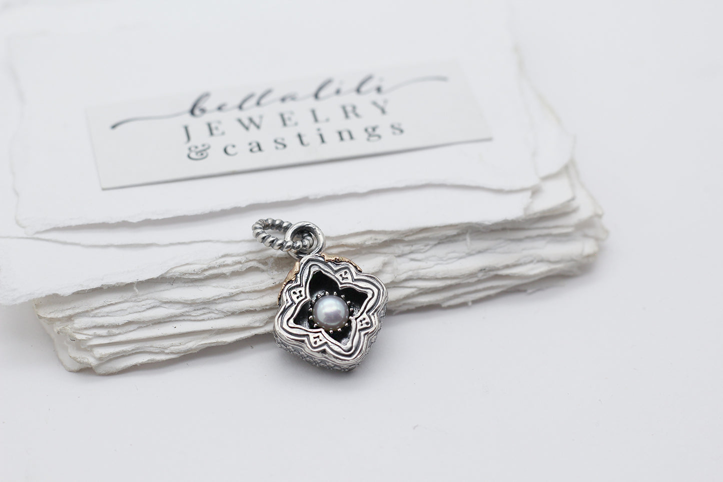 Ivorymir, Shadowbox No7 freshwater pearl sterling silver pendant