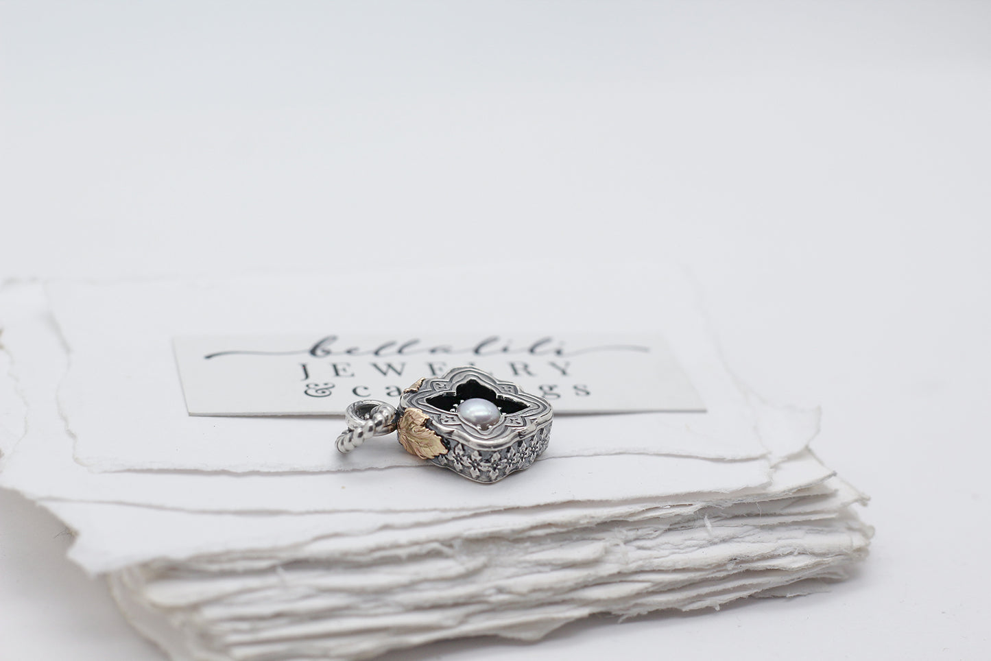 Ivorymir, Shadowbox No7 freshwater pearl sterling silver pendant