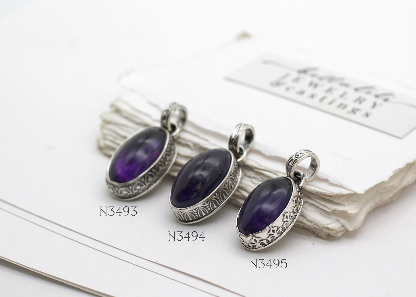 the Amethyst Lesson, Sterling Silver Pendant
