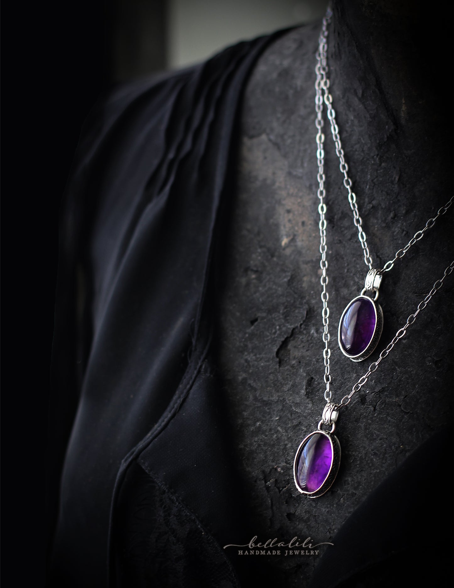 the Amethyst Lesson, Sterling Silver Pendant