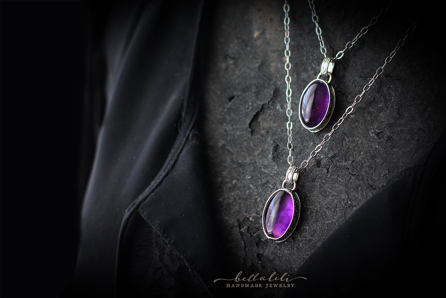 the Amethyst Lesson, Sterling Silver Pendant