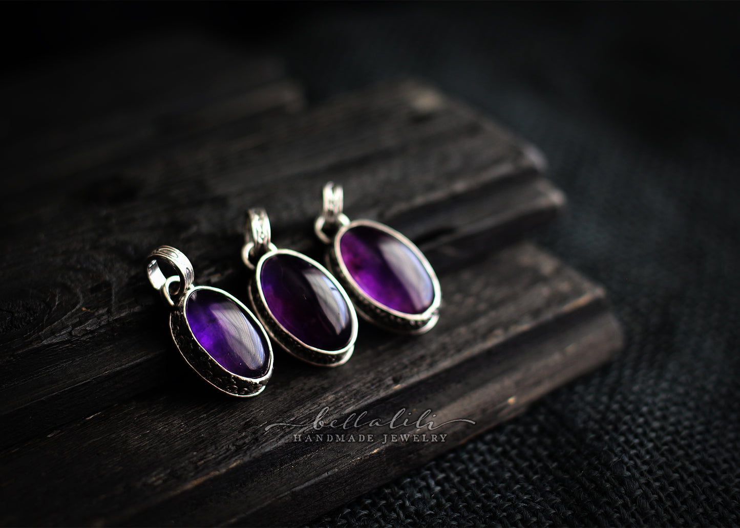 the Amethyst Lesson, Sterling Silver Pendant