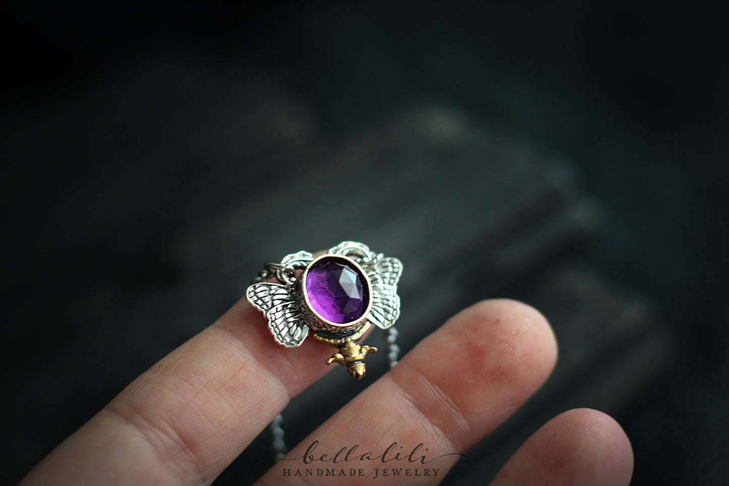 Aetherwing Mini, Amethyst Butterfly Sterling Silver