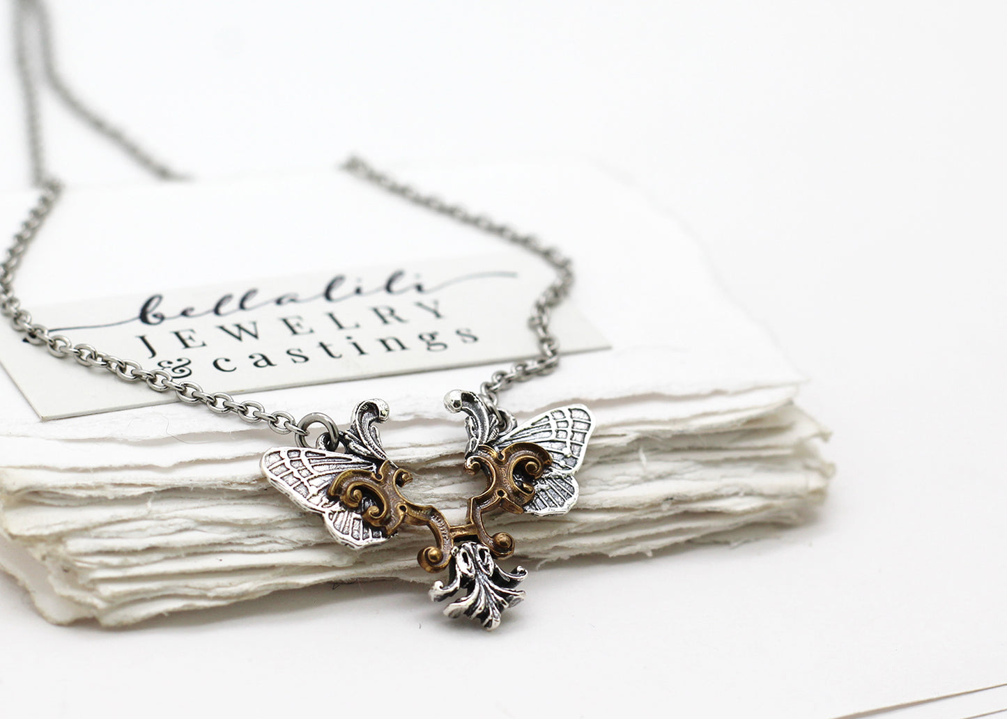 Golden Aetherwing, Butterfly Necklace