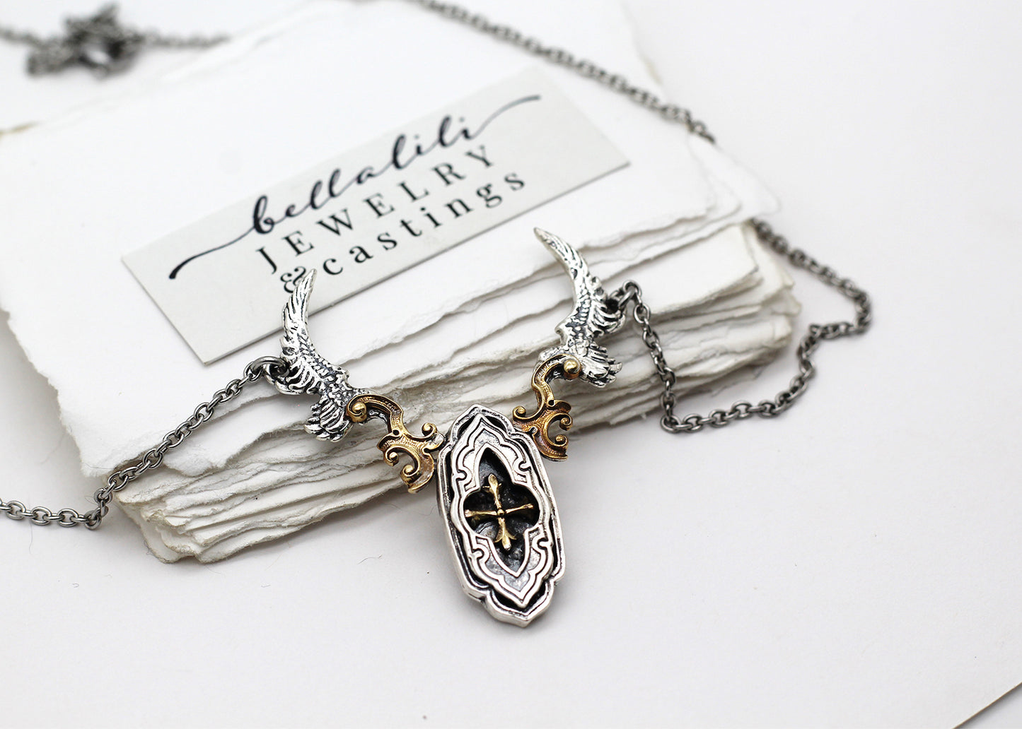 the Register Keeper, Sterling Silver winged shadowbox