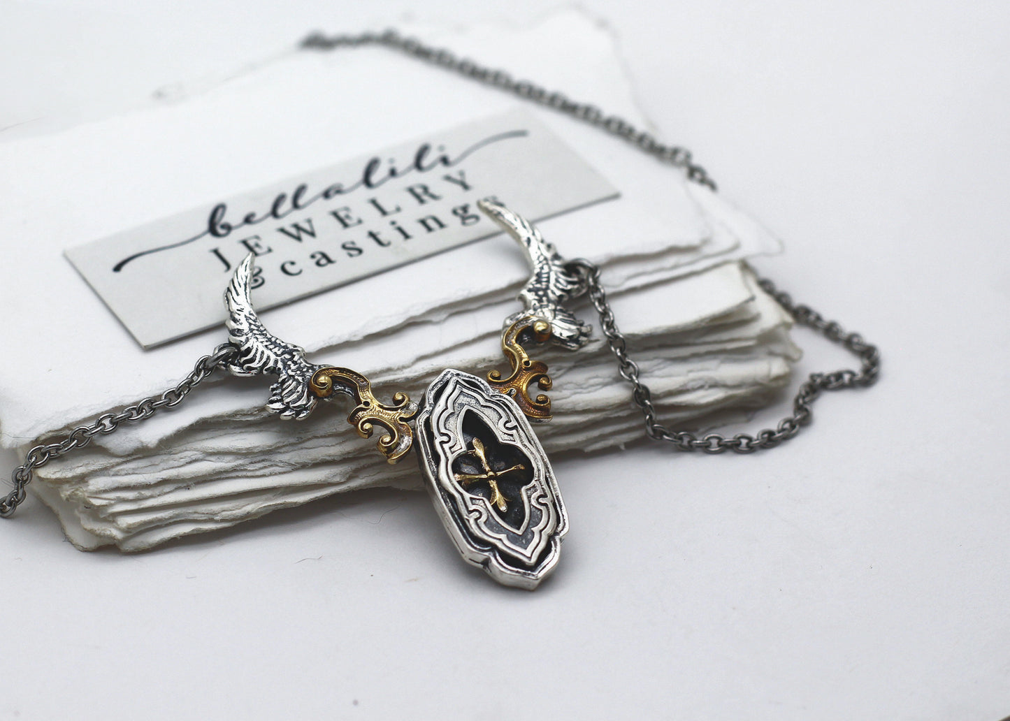 the Register Keeper, Sterling Silver winged shadowbox
