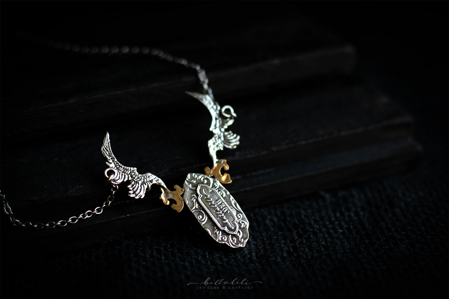 the Register Keeper, Sterling Silver winged shadowbox