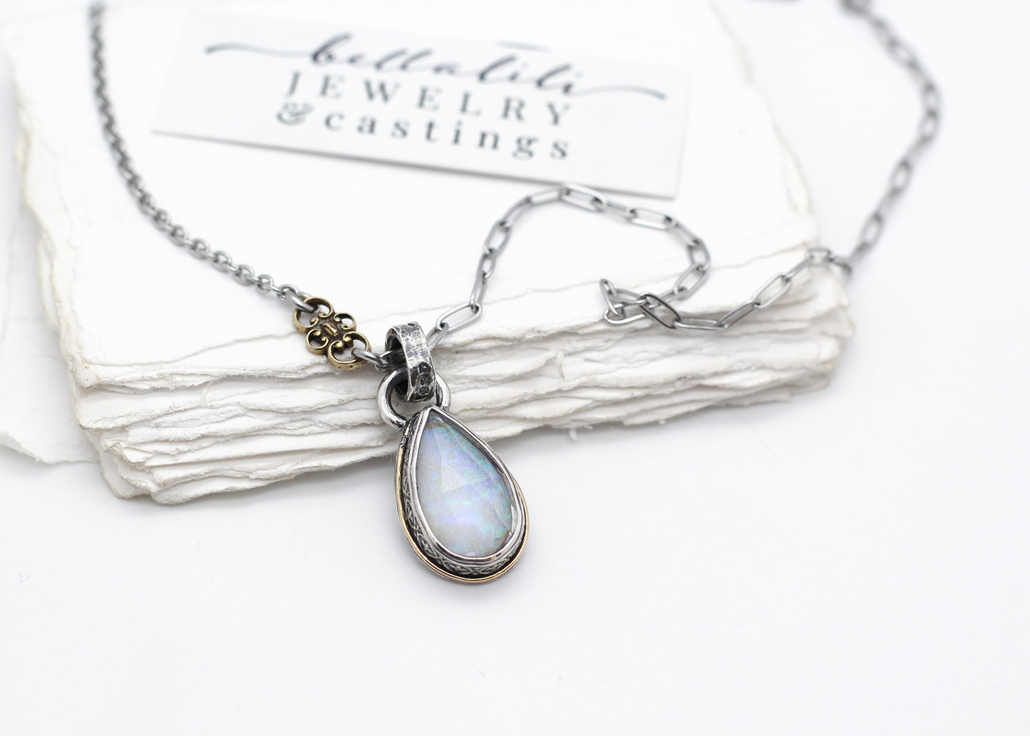 Étienne Opal Teardrop Sterling Silver Pendant