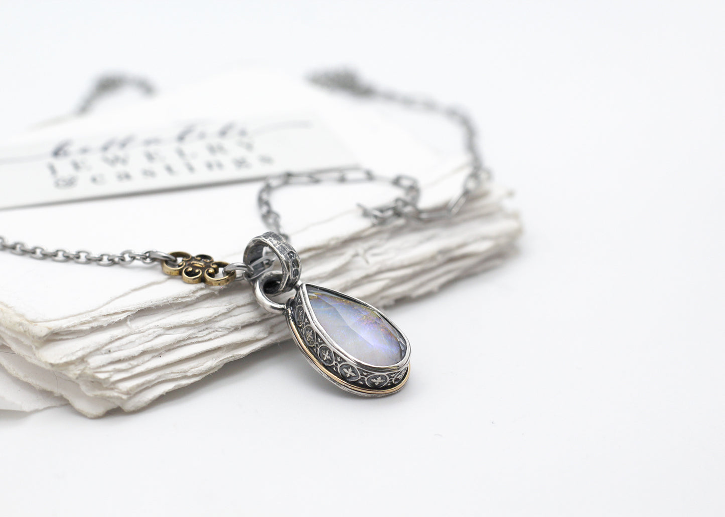 Étienne Opal Teardrop Sterling Silver Pendant