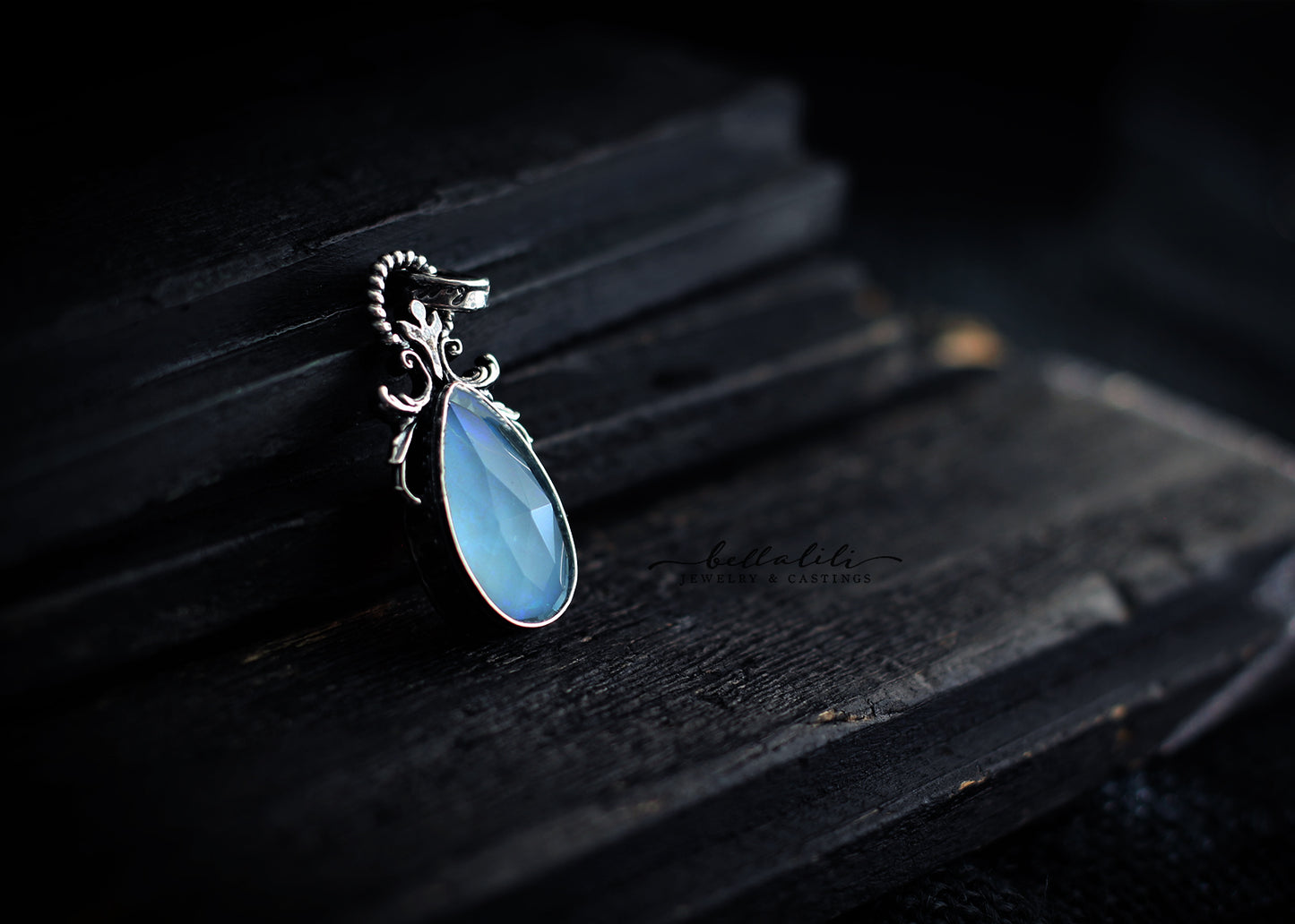 Lucie, Opal Teardrop Sterling Pendant