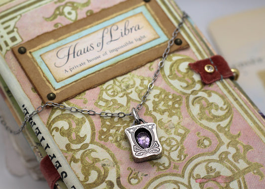 Anaïs, Amethyst Sterling Shadowbox Necklace