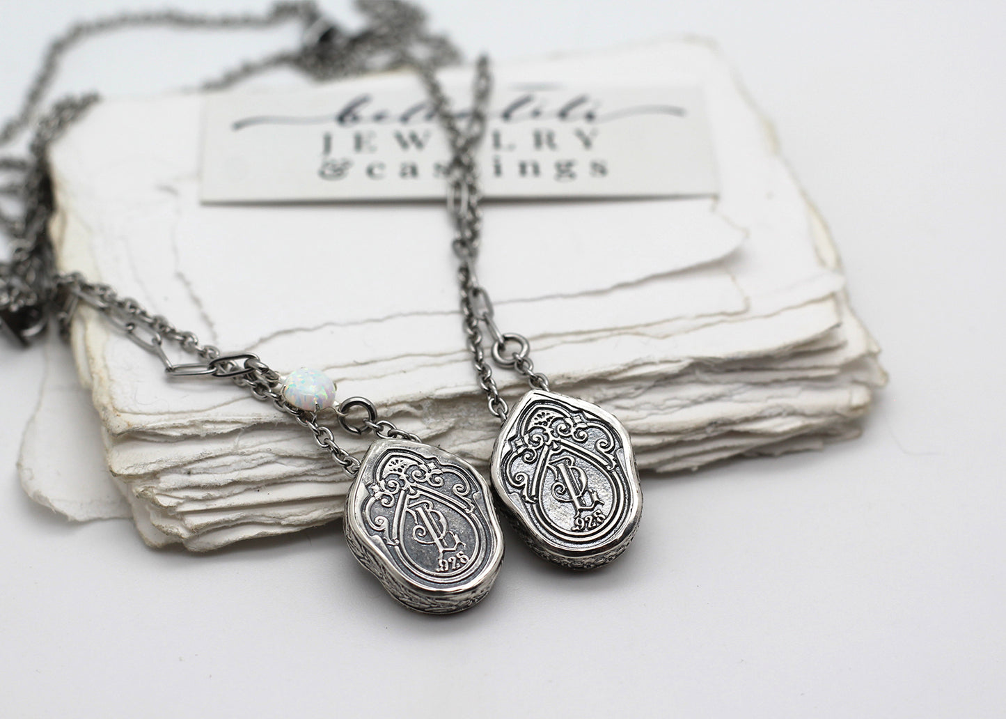 Delphine, Aquamarine Sterling Shadowbox Necklace