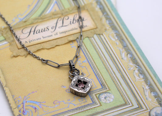 Margeaux, Pink Spinel Sterling Shadowbox Necklace