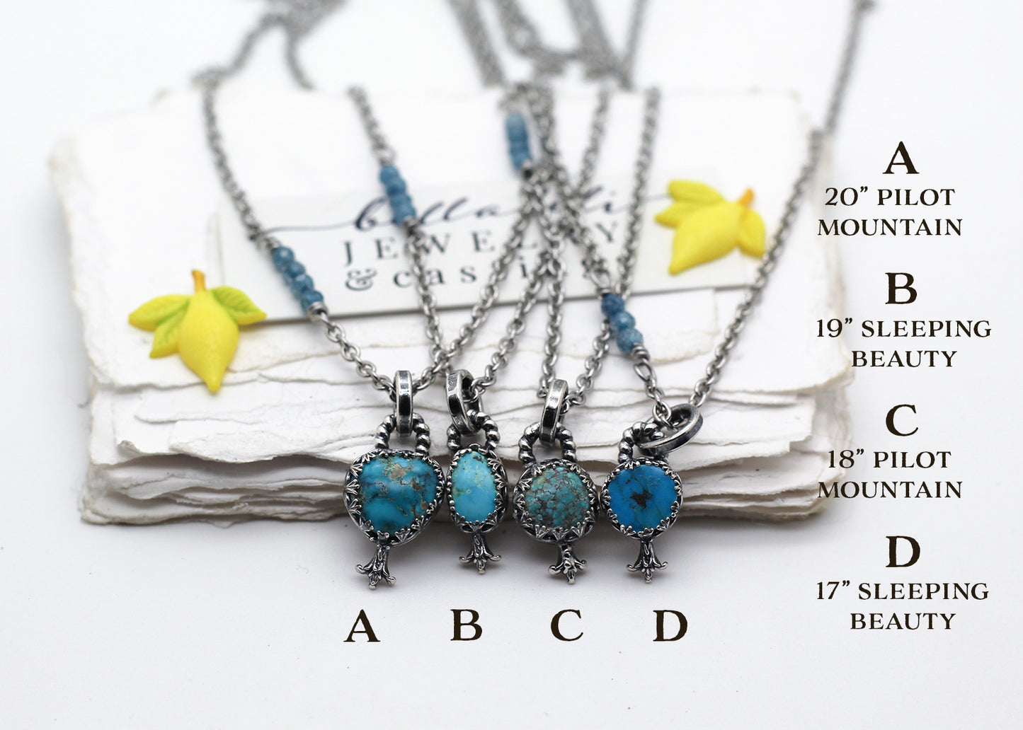 The Orangery Mini Turquoise Charm Necklaces