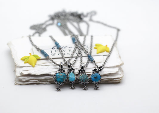 The Orangery Mini Turquoise Charm Necklaces