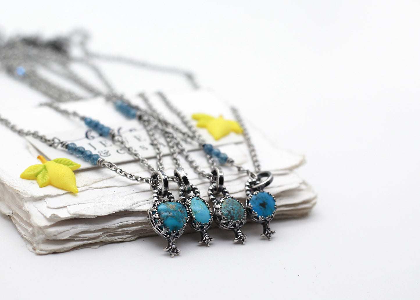 The Orangery Mini Turquoise Charm Necklaces