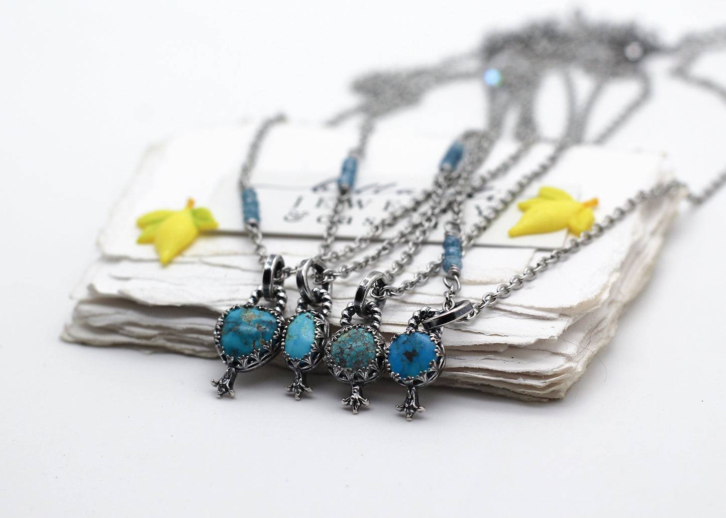 The Orangery Mini Turquoise Charm Necklaces