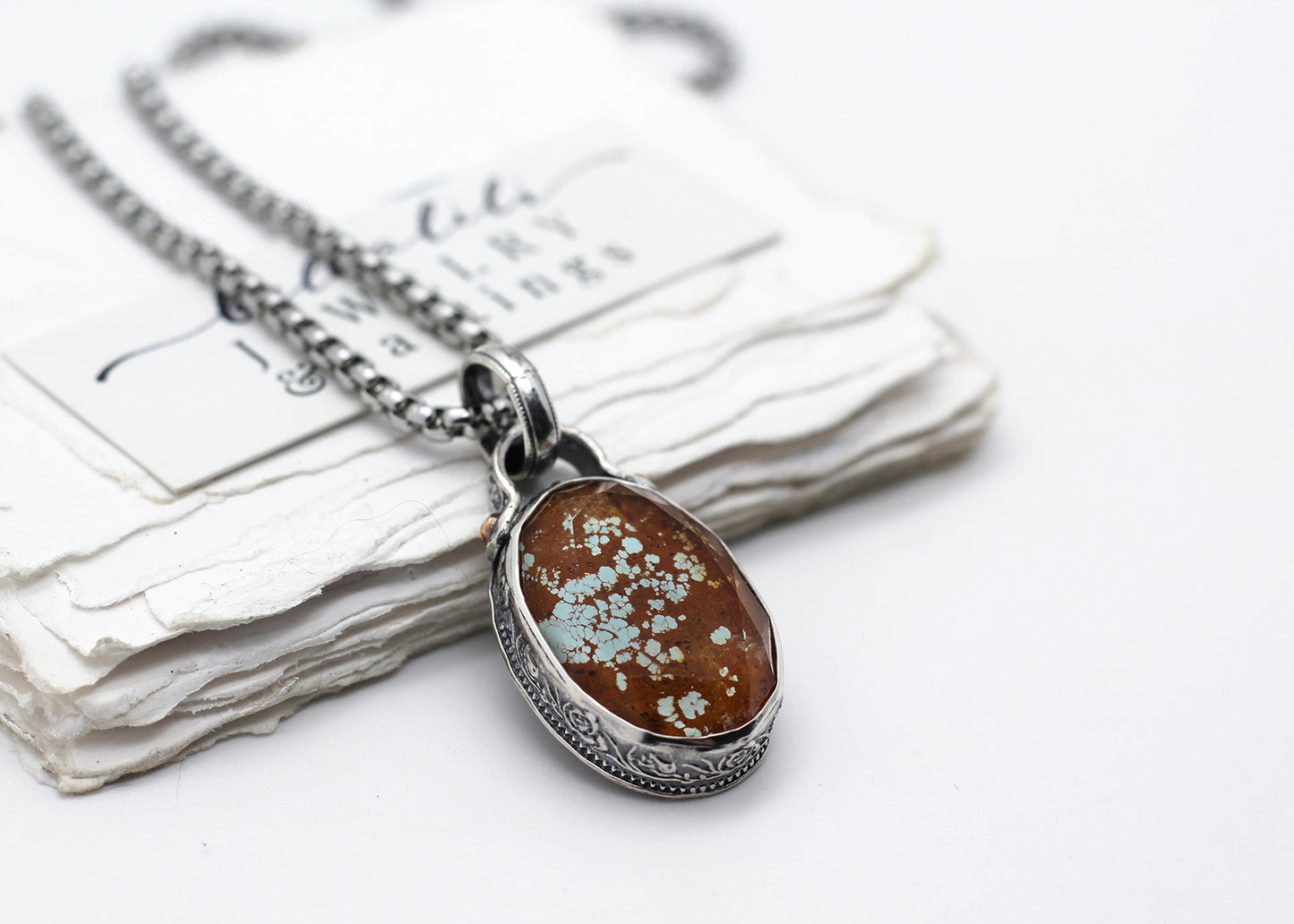 The Allegory of Earth and Sky Pendant, Royston Turquoise & Sterling