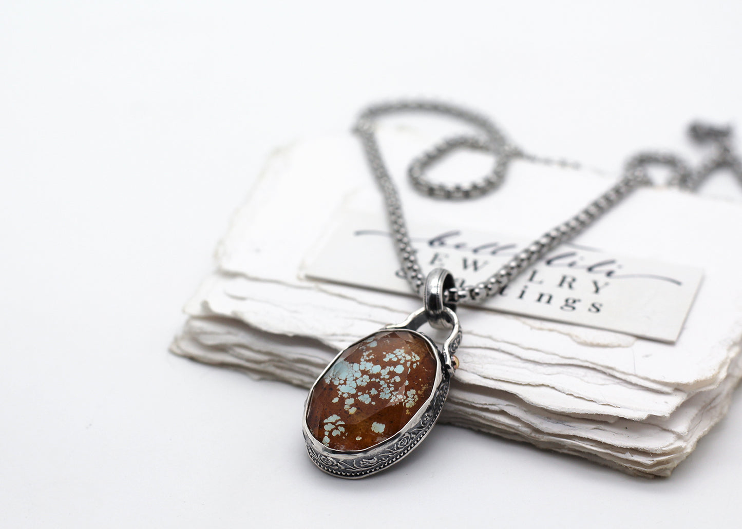 The Allegory of Earth and Sky Pendant, Royston Turquoise & Sterling