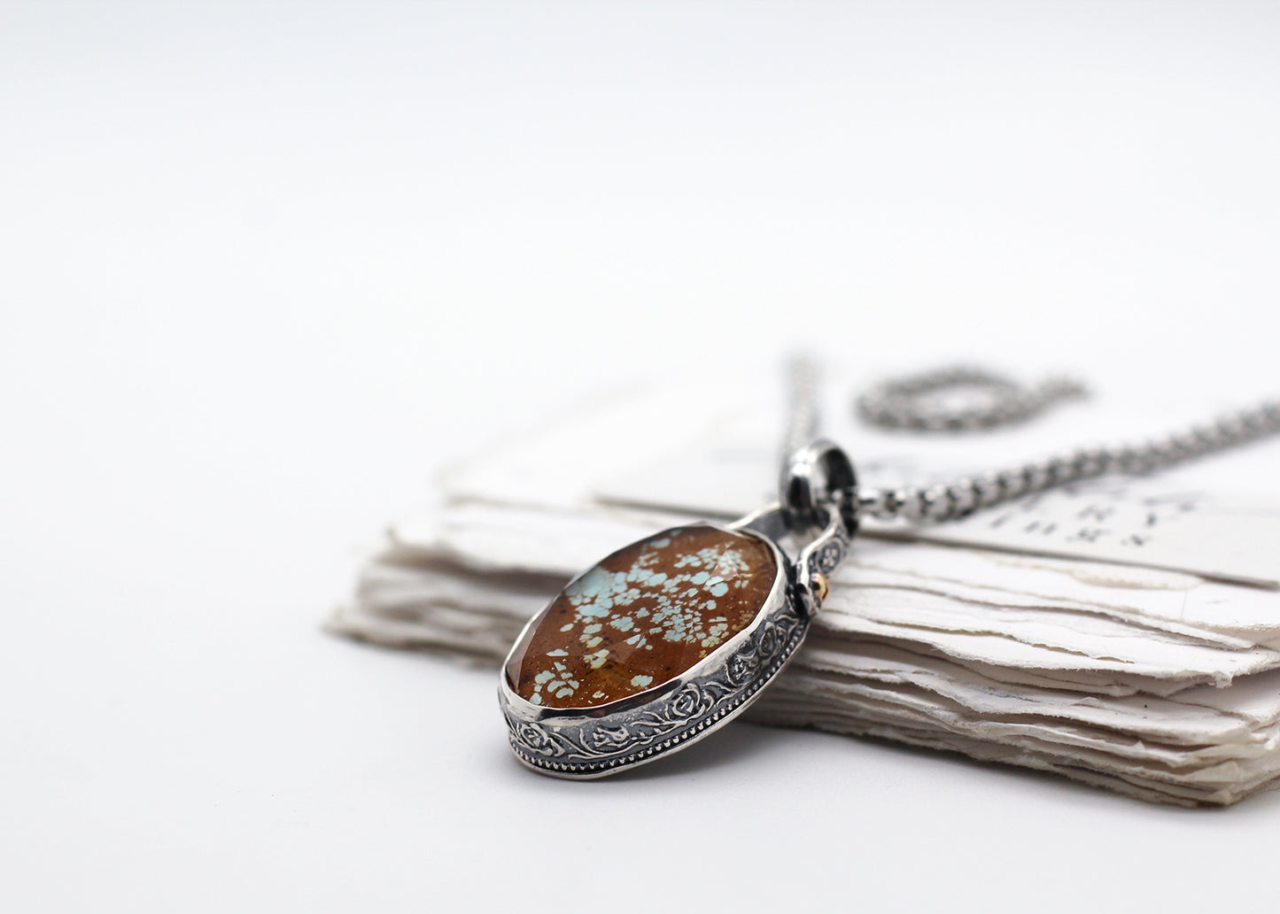 The Allegory of Earth and Sky Pendant, Royston Turquoise & Sterling