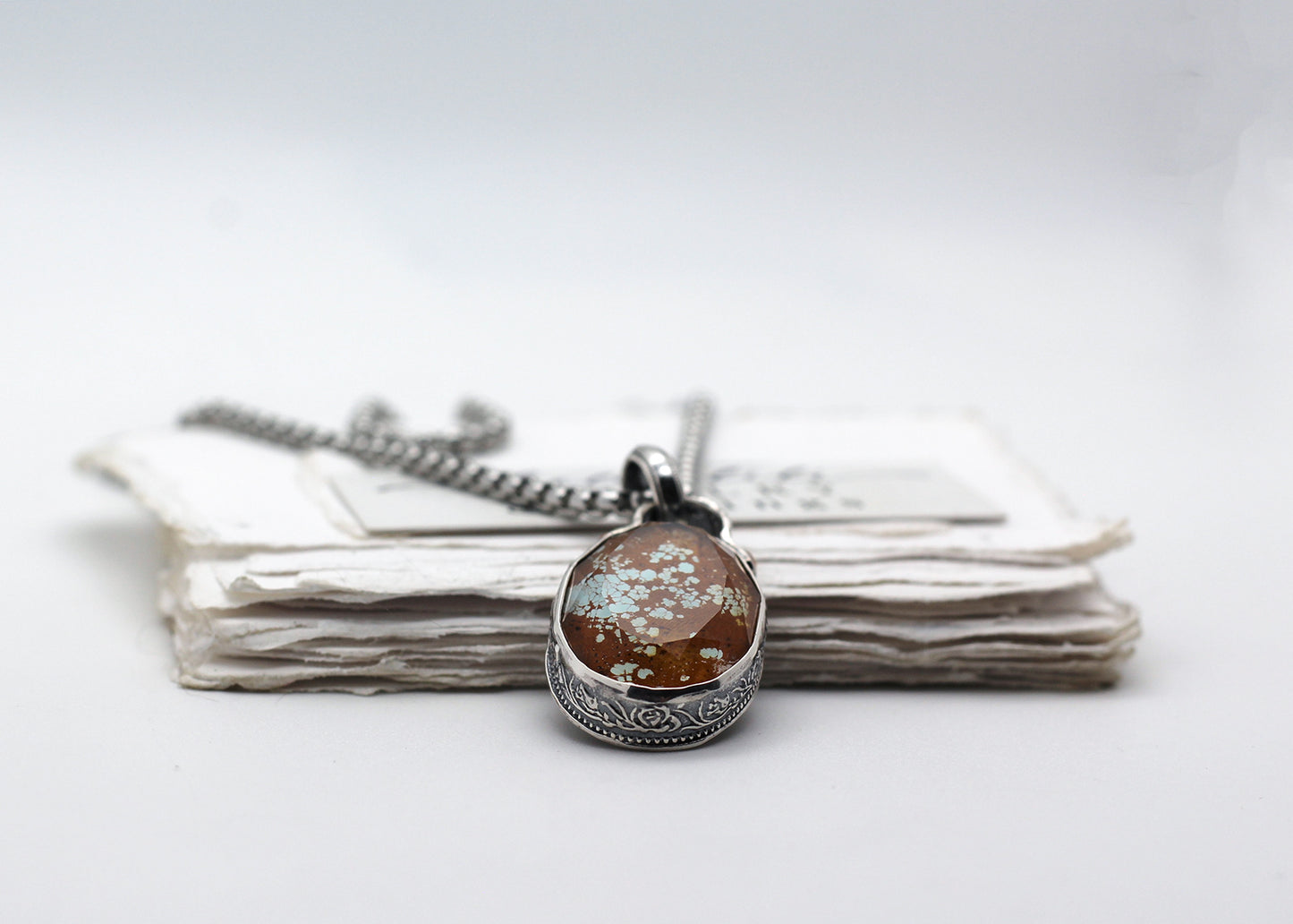 The Allegory of Earth and Sky Pendant, Royston Turquoise & Sterling