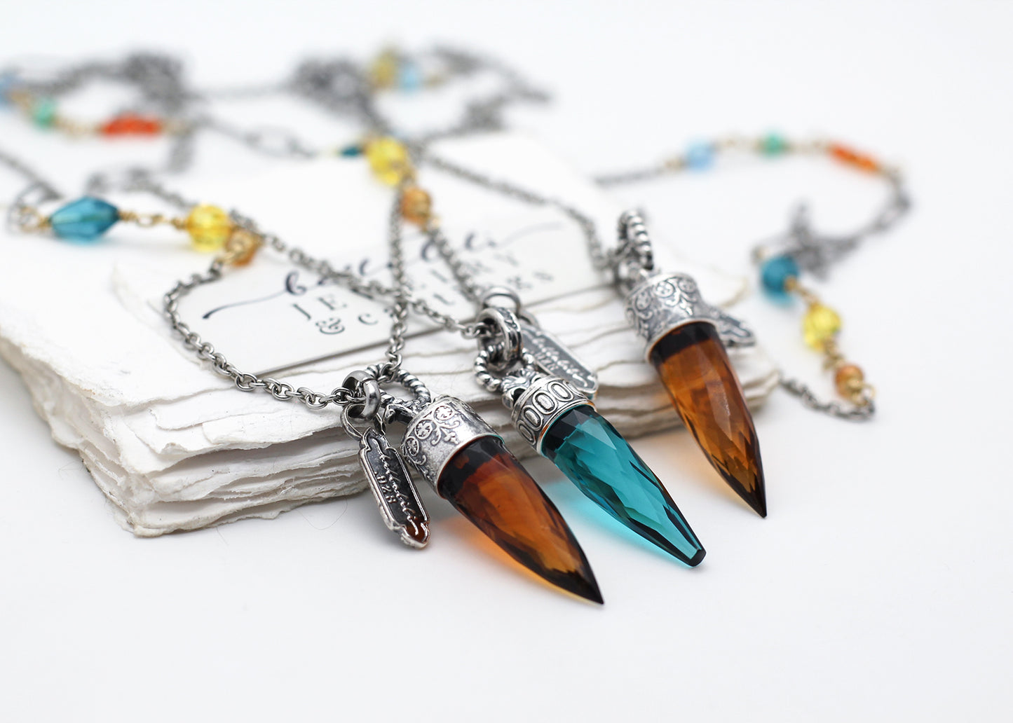 The Orangery Oracle Divination, Crystal Point Sterling Necklaces