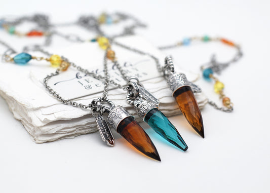 The Orangery Oracle Divination, Crystal Point Sterling Necklaces