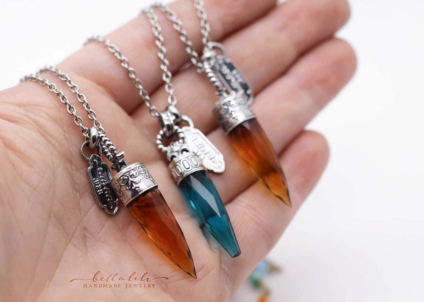 The Orangery Oracle Divination, Crystal Point Sterling Necklaces