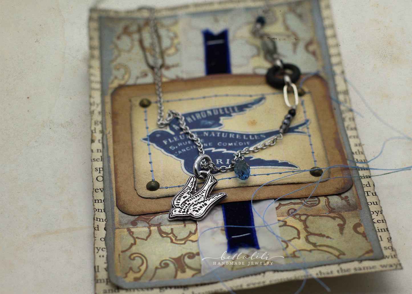 L’Hirondelle - Sterling Silver Bird Necklace Ephemera No. 01