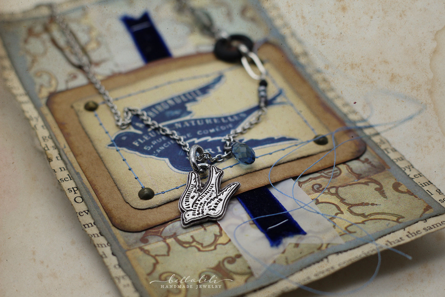 L’Hirondelle - Sterling Silver Bird Necklace Ephemera No. 01