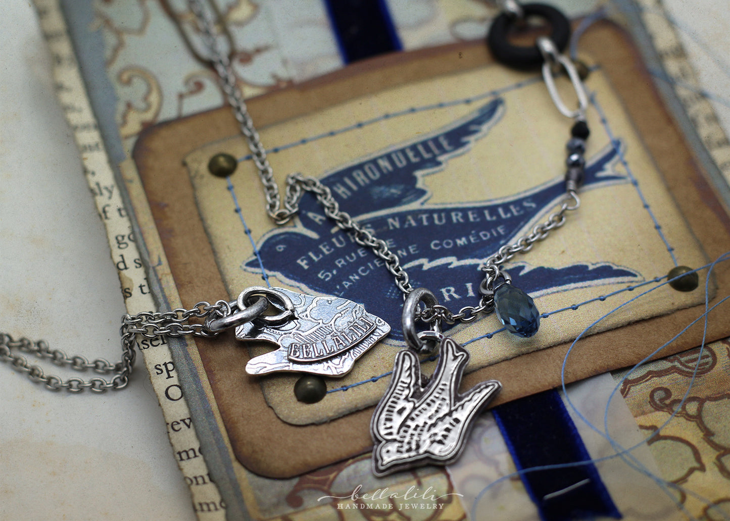 L’Hirondelle - Sterling Silver Bird Necklace Ephemera No. 01