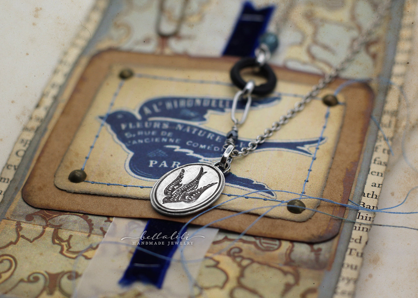 L’Hirondelle - Sterling Silver Bird Necklace Ephemera No. 02