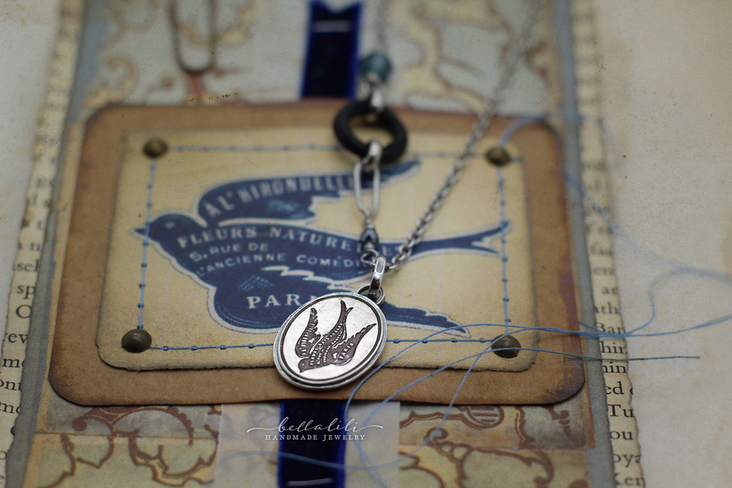 L’Hirondelle - Sterling Silver Bird Necklace Ephemera No. 02