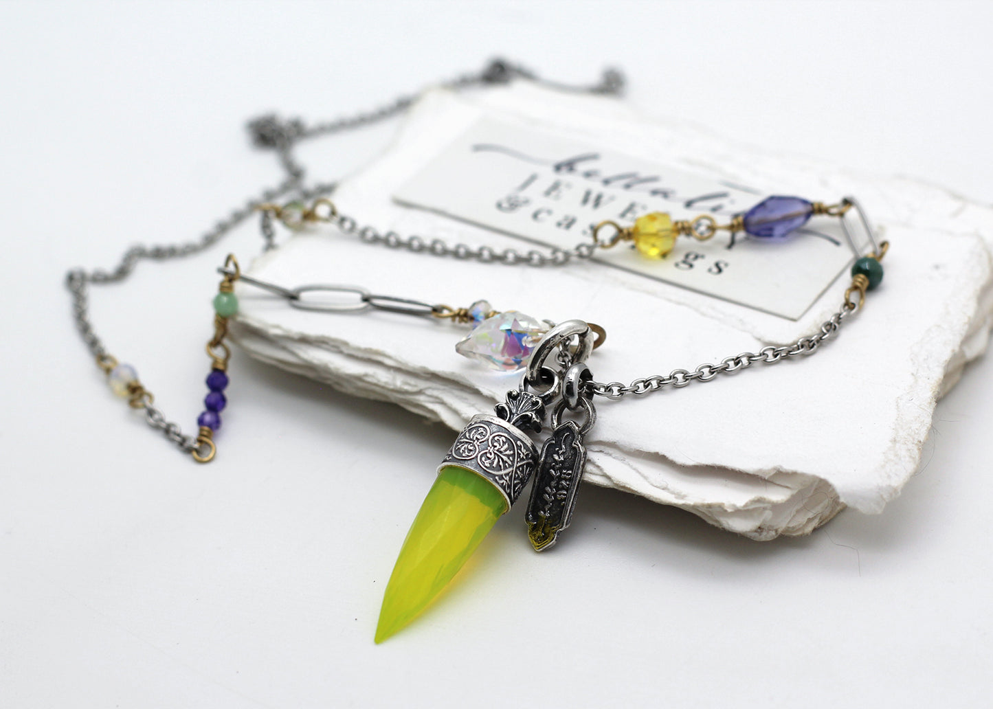 The Oracle of Everdreaming, Sterling Neon Crystal Point Necklaces