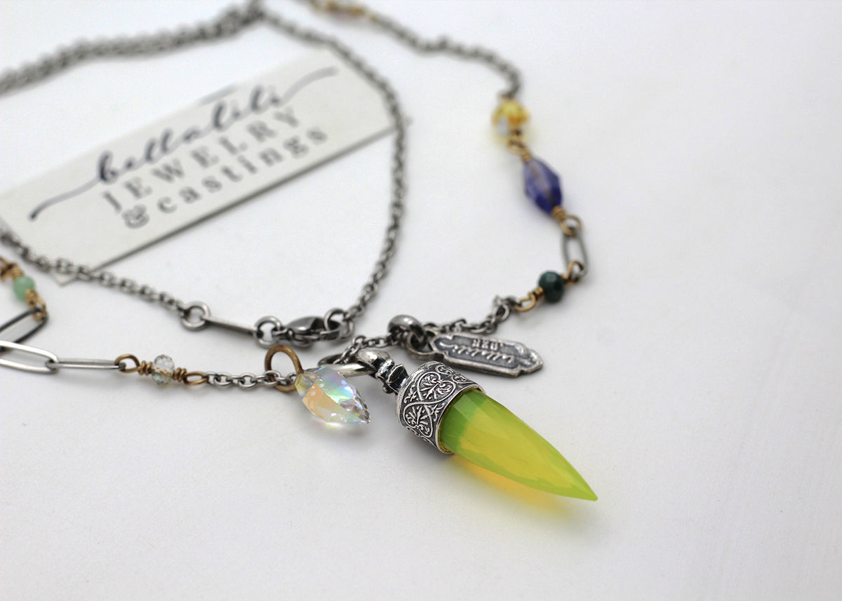 The Oracle of Everdreaming, Sterling Neon Crystal Point Necklaces
