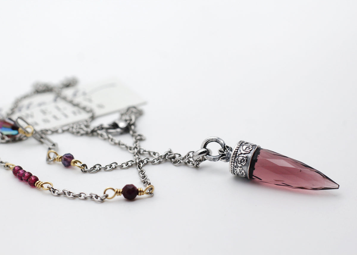 The Unwritten Vow, cool toned Blush Pendulum Necklace