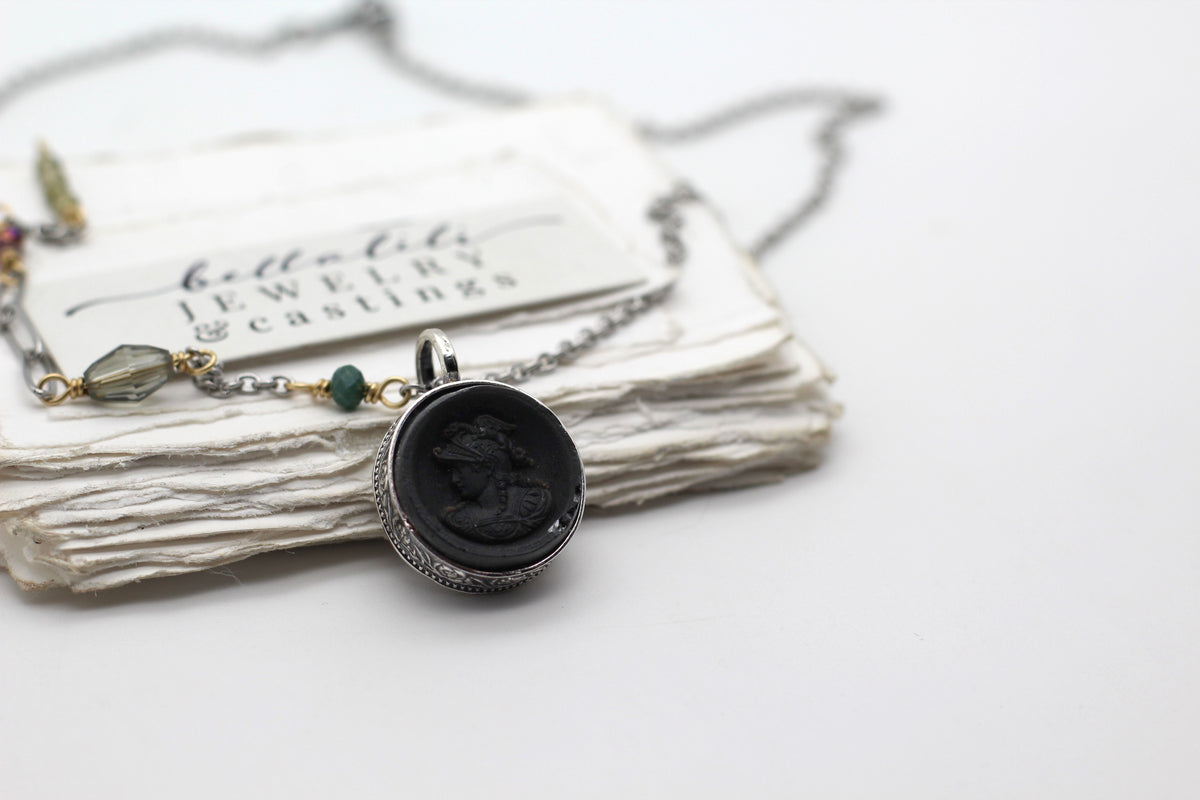 Poucette | Antique Minerva Cameo Convertible Keepsake Necklace