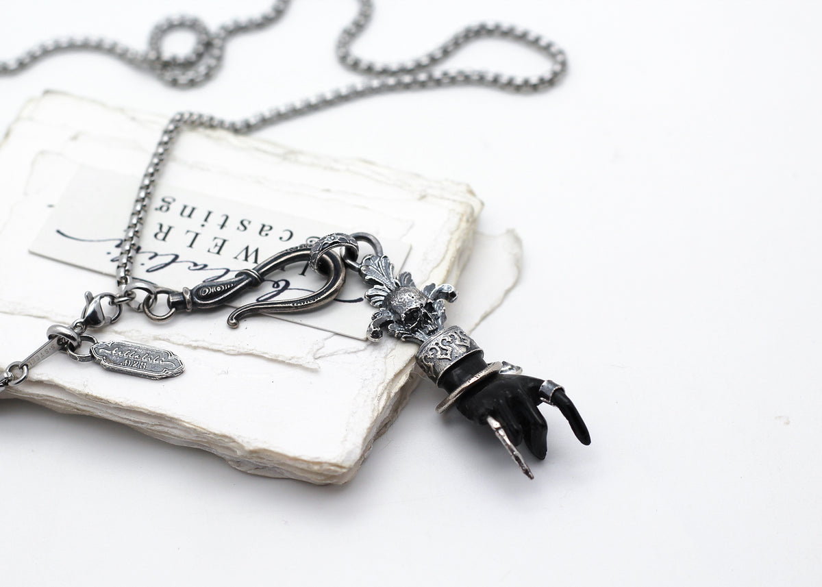 Mallt, Dark Witch Hand, 26" Sterling Necklace