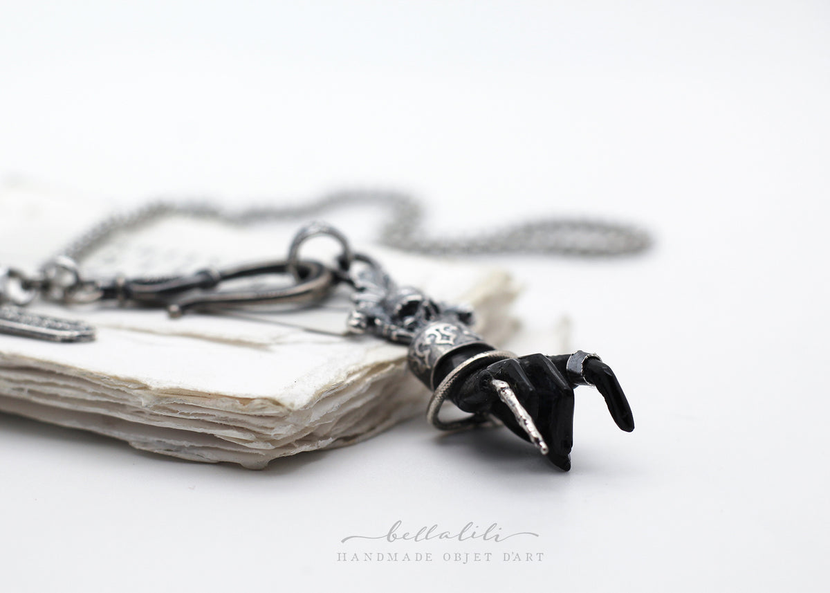 Mallt, Dark Witch Hand, 26" Sterling Necklace