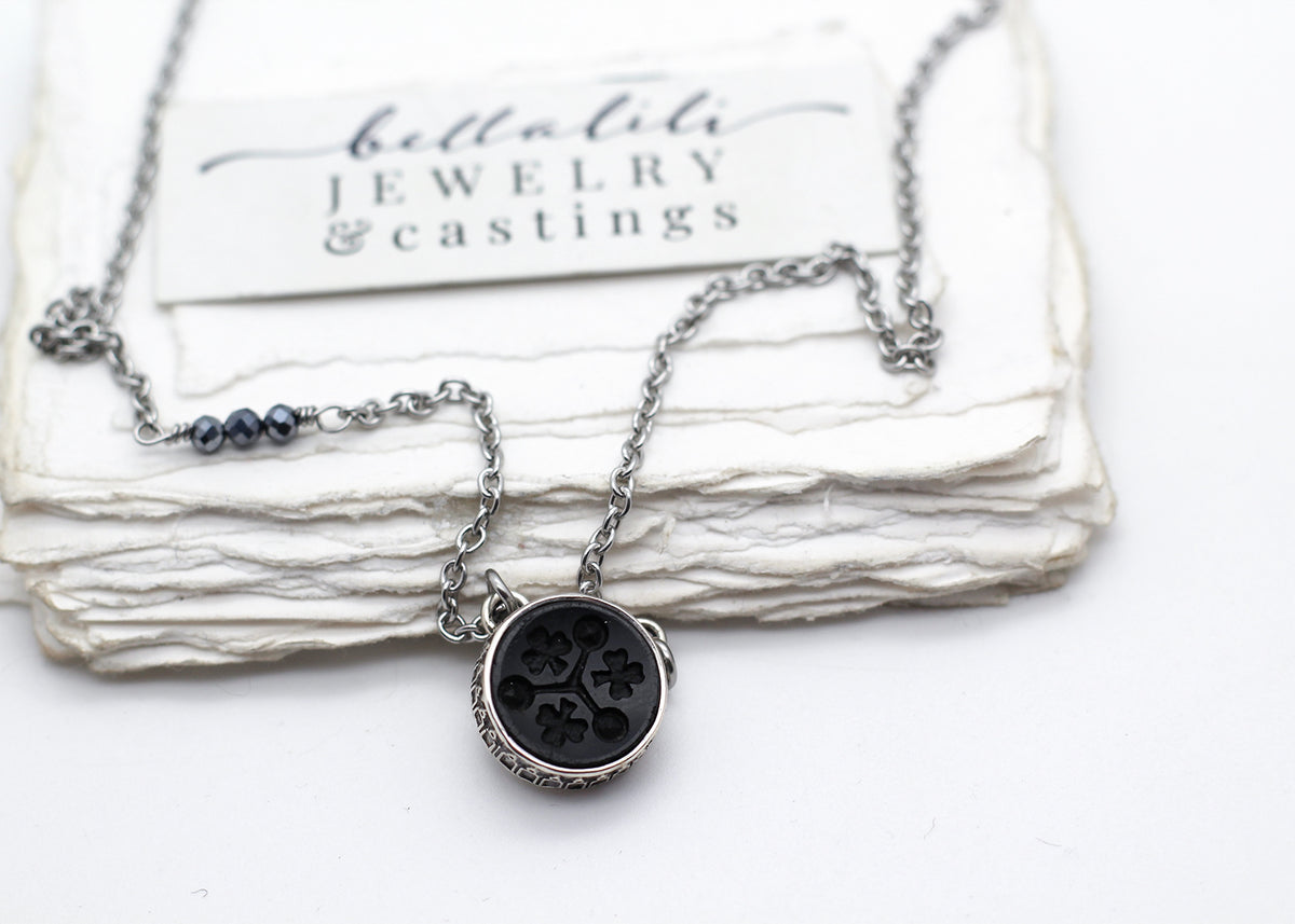 Haggatha's Luck, Sterling Silver Mourning Necklace