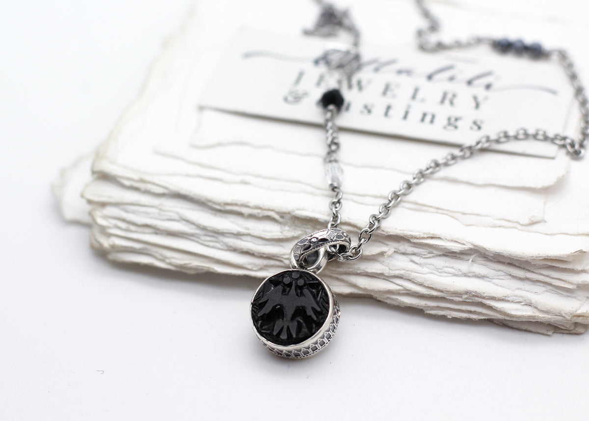 Morrigan, Sterling Silver Mourning Necklace